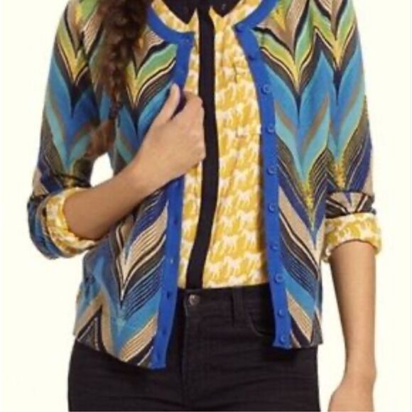 Anthro Tabitha Seared Chevron Cardigan, XS. Seen on Robyn on The Good Wife! Mult - Picture 4 of 13